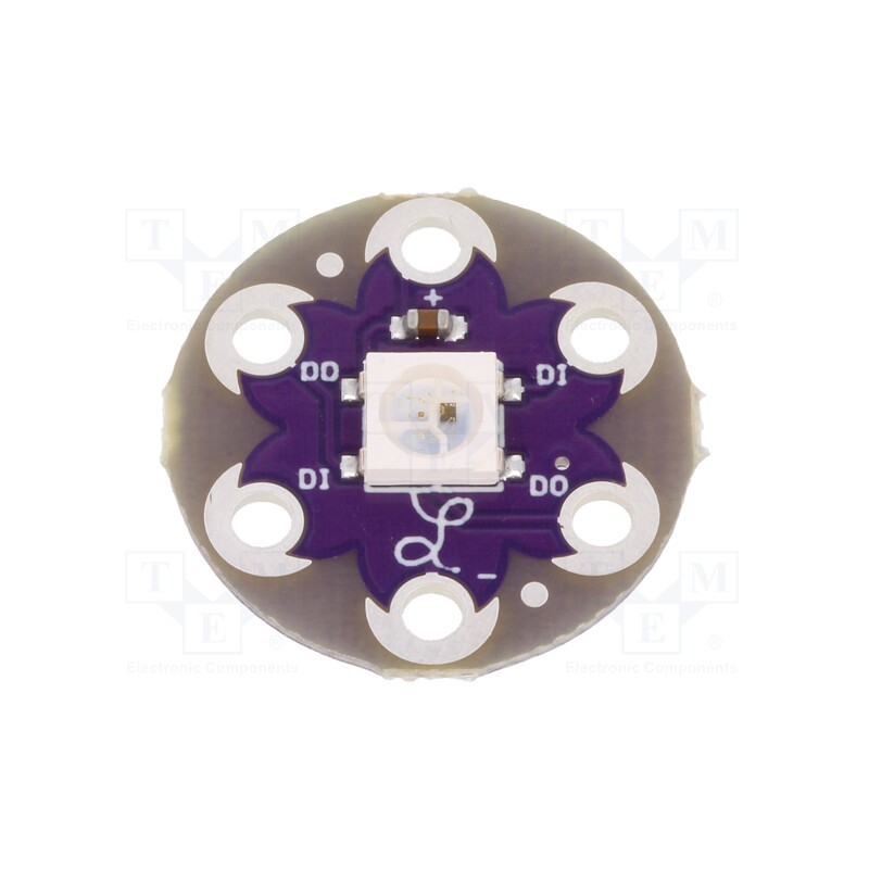 1 pcs x SPARKFUN ELECTRONICS - DEV-13264 - Module: LED, LilyPad, WS2812B, RGB,mix colours, metalic holes