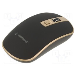 1 pcs x GEMBIRD - MUSW-4B-06-BG - Optical mouse, black,golden, USB A, wireless, 10m, No.of butt: 4