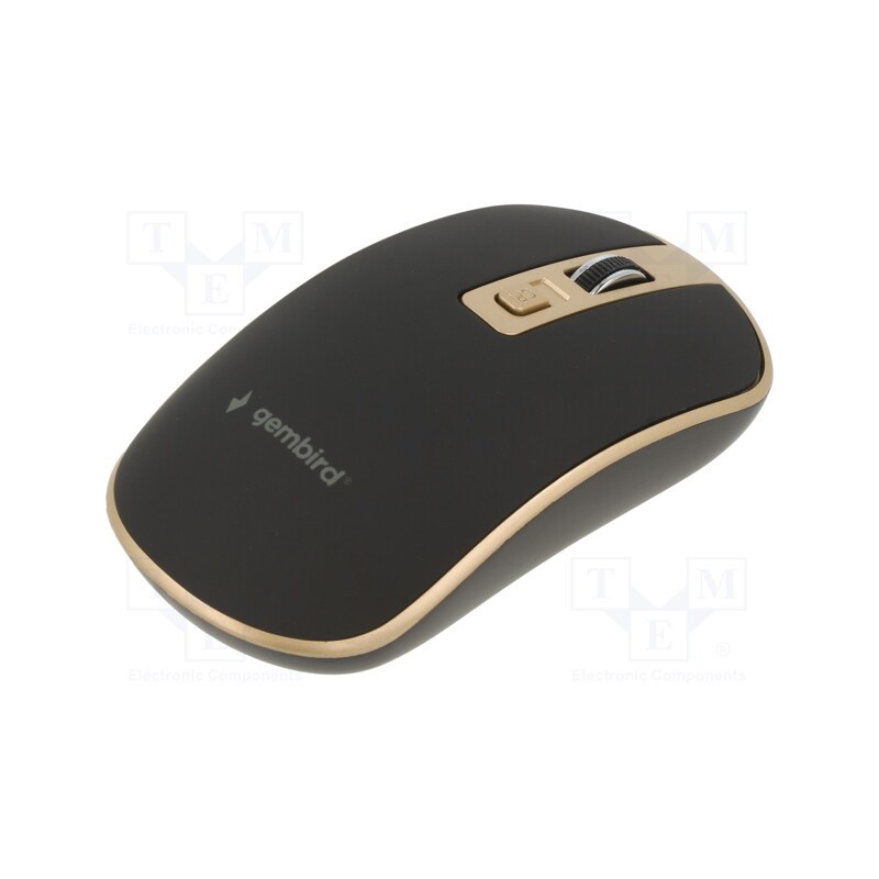 1 pcs x GEMBIRD - MUSW-4B-06-BG - Optical mouse, black,golden, USB A, wireless, 10m, No.of butt: 4