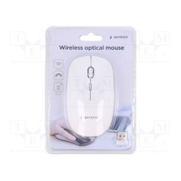1 pcs x GEMBIRD - MUSW-4B-01-W - Optical mouse, white, USB A, wireless, 10m, No.of butt: 4