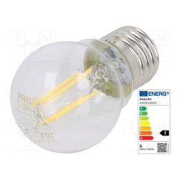 1 pcs x PHILIPS - 8718699763176 - LED lamp, warm white, E27, 230VAC, 470lm, P: 4.3W, 2700K, CRImin: 80