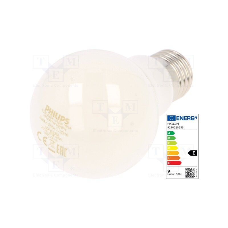 1 pcs x PHILIPS - 8718696705612 - LED lamp, neutral white, E27, 230VAC, 1055lm, P: 8.5W, 4000K