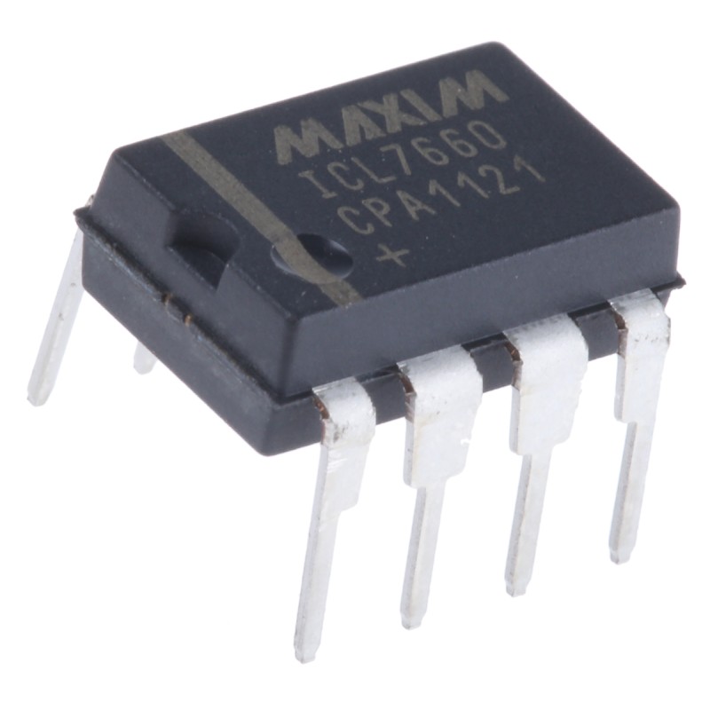 5 pcs - Maxim Integrated ICL7660CPA+ Charge Pump, Regulator 225μA, -10, 3 - -1.5, 20 V, 10 kHz 8-Pin, PDIP