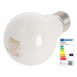 1 pcs x PHILIPS - 8718696705438 - LED lamp, neutral white, E27, 230VAC, 806lm, P: 7W, 4000K, CRImin: 80
