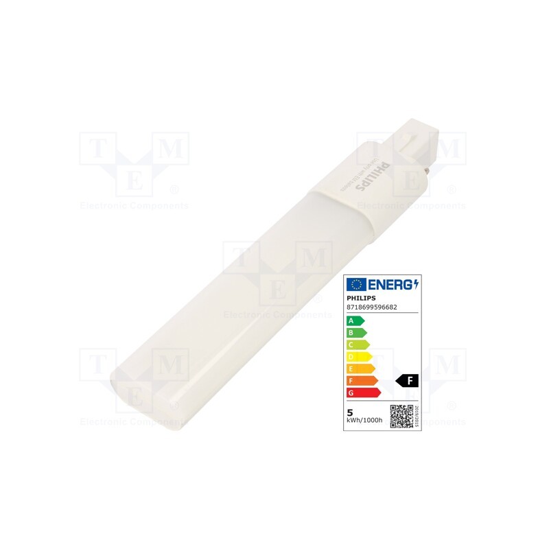 1 pcs x PHILIPS - 8718699596682 - LED lamp, neutral white, G23, 230VAC, 520lm, 5W, 120°, 4000K
