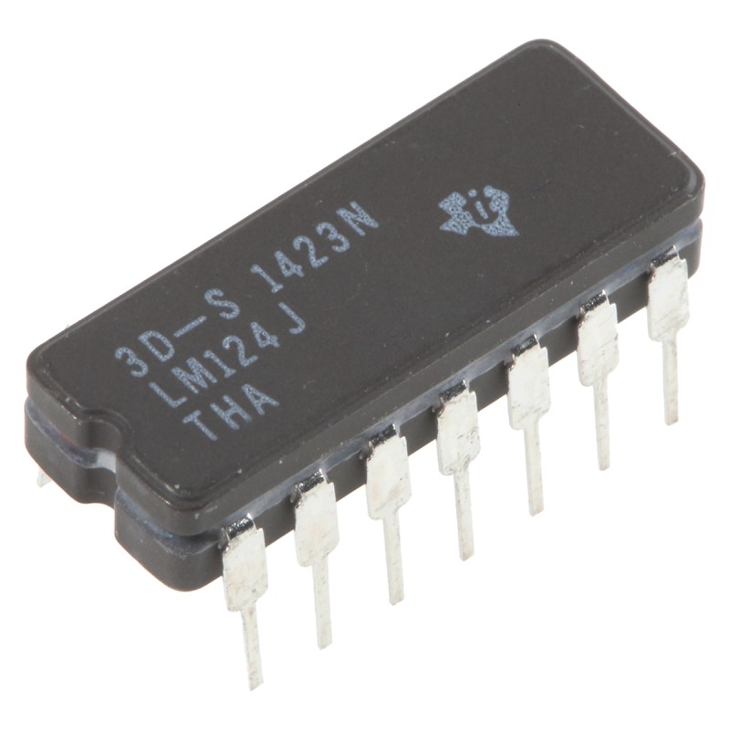 25 pcs - LM124J Texas Instruments, Op Amp, 1MHz, 3 - 32 V, 14-Pin CDIP