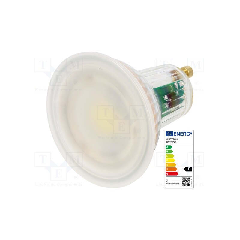 1 pcs x ams OSRAM - 4058075096745 - LED lamp, cool white, GU10, 230VAC, 575lm, P: 6.9W, 120°, 6500K