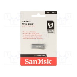 1 pcs x SANDISK - SDCZ74-064G-G46 - Pendrive, USB 3.2, 64GB, R: 150MB/s, USB A, ULTRA LUXE, silver