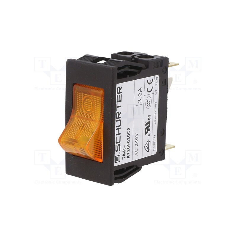1 pcs x SCHURTER - 4430.1041 - Circuit breaker, 3A, MCB