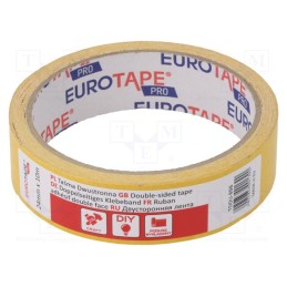 2 pcs x EUROTAPE - Fastening tape, double-sided, W: 24mm, L: 10m, Adhesive: acrylic