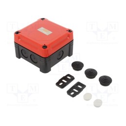 1 pcs x OBO BETTERMANN - X01 SW-RO - Enclosure: junction box, X: 95mm, Y: 95mm, Z: 60mm, polycarbonate