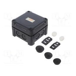 1 pcs x OBO BETTERMANN - X01 SW - Enclosure: junction box, X: 95mm, Y: 95mm, Z: 60mm, polycarbonate