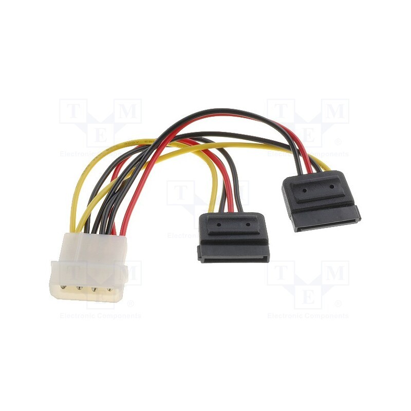 1 pcs x Goobay - 68524 - Transition: adapter, Molex male,SATA plug x2, 0.15m