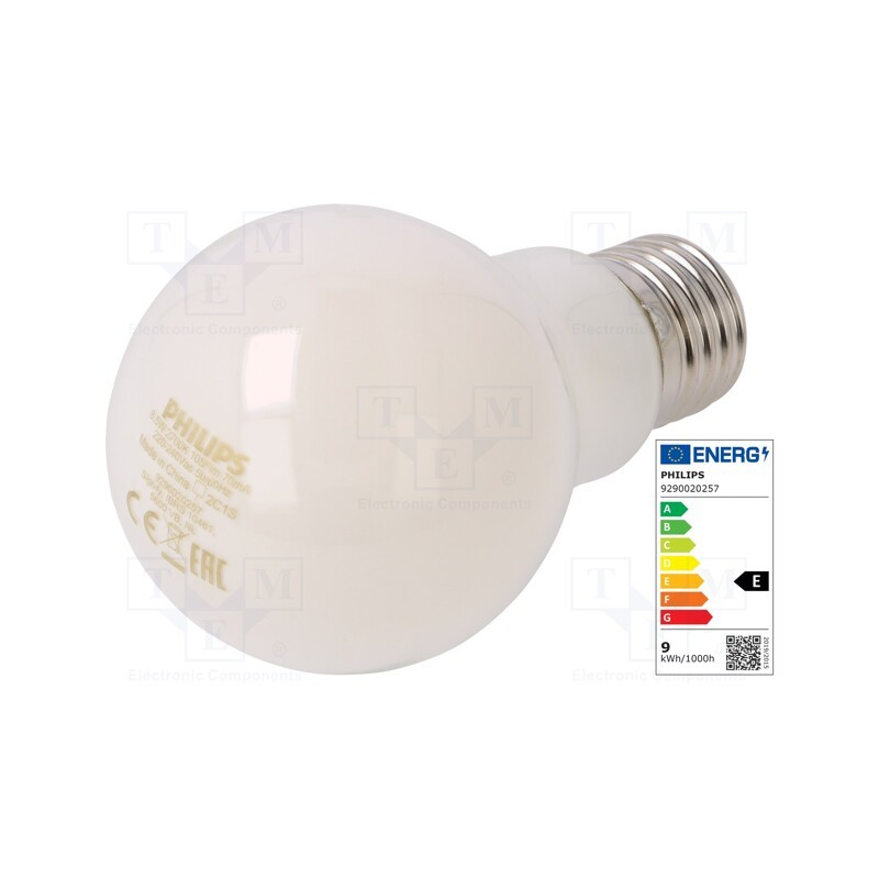1 pcs x PHILIPS - 8718696705551 - LED lamp, warm white, E27, 230VAC, 1055lm, P: 8.5W, 2700K, CRImin: 80