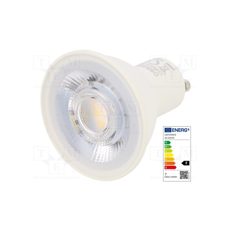 1 pcs x ams OSRAM - 4058075198760 - LED lamp, warm white, GU10, 230VAC, 575lm, P: 6.5W, 2700K, CRImin: 80