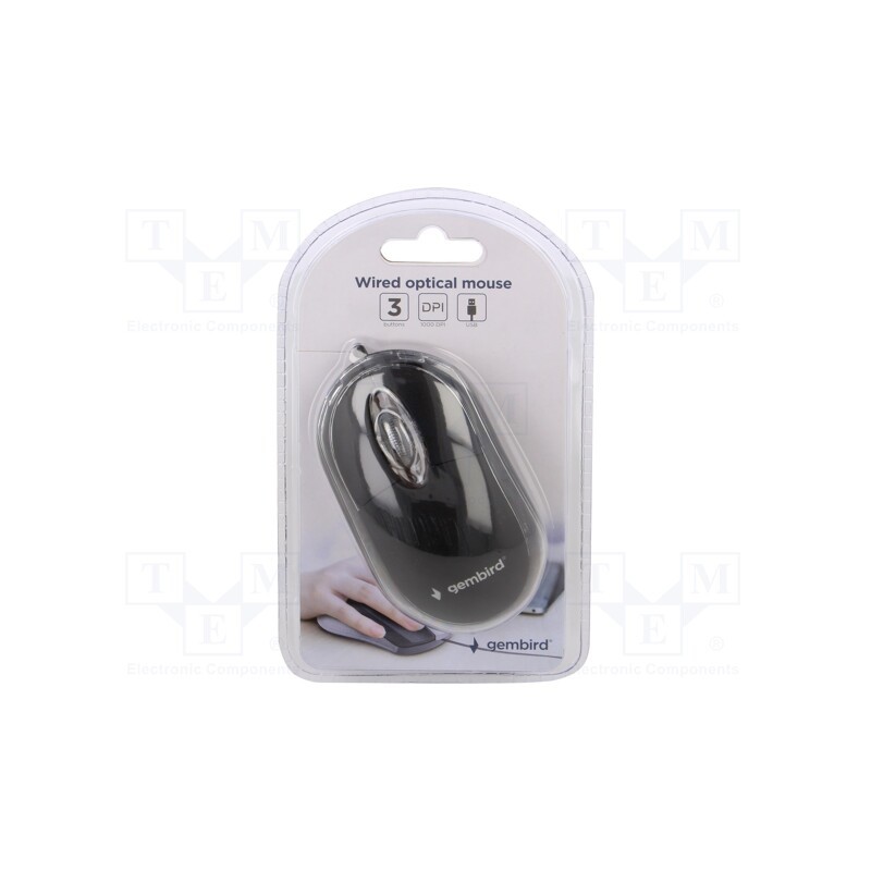 1 pcs x GEMBIRD - MUS-U-01-BKT - Optical mouse, black, USB A, wired, 1.25m, No.of butt: 3