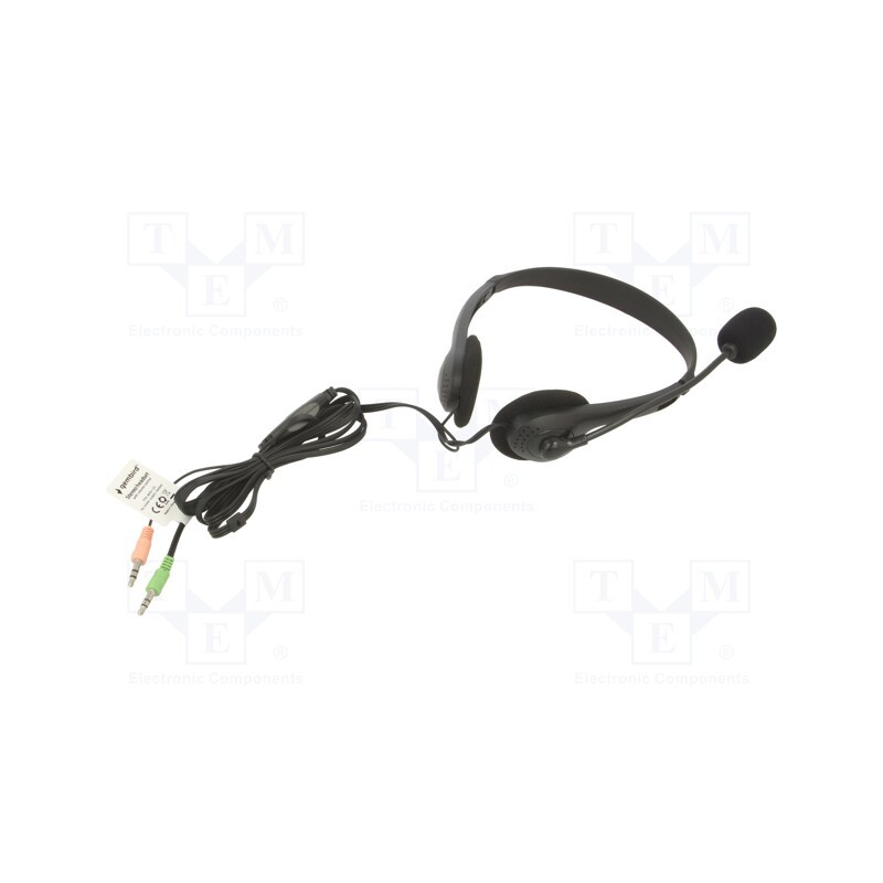1 pcs x GEMBIRD - MHS-123 - Headphones with microphone, black, Jack 3,5mm x2, 1.8m, 32Ω