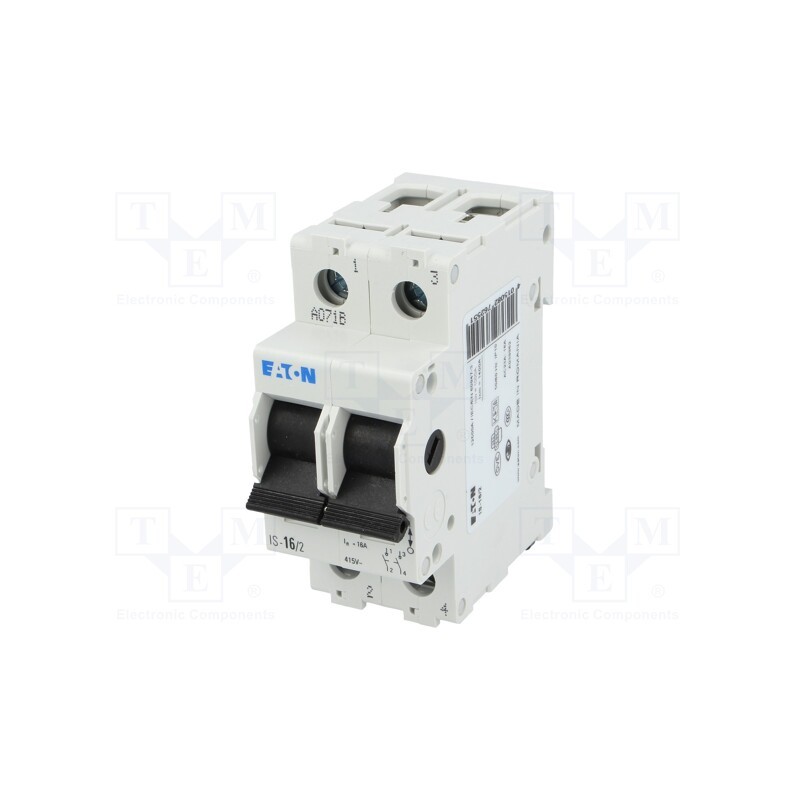 1 pcs x EATON ELECTRIC - IS-16/2 - Switch-disconnector, Poles: 2, for DIN rail mounting, 16A, 240VAC