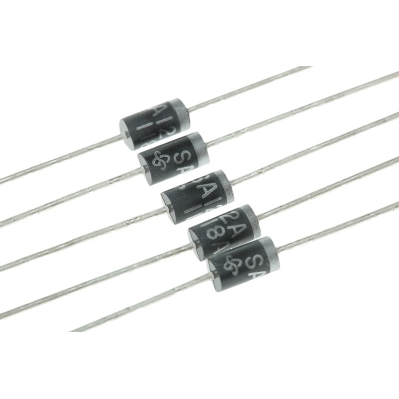 50 pcs - Vishay SA12A-E3/54, Uni-Directional TVS Diode, 500W, 2-Pin DO-15