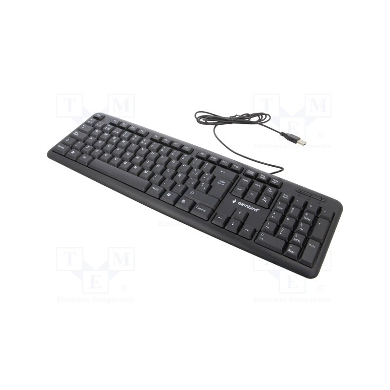 1 pcs x GEMBIRD - KB-U-103-ES - Keyboard, black, USB A, ES layout,wired, 1.5m