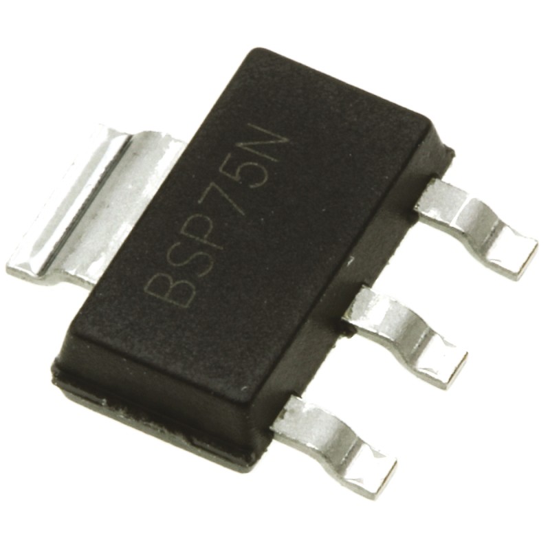 15 pcs - DiodesZetex BSP75NTALow Side, Low Side Switch Power Switch IC 3 + Tab-Pin, SOT-223