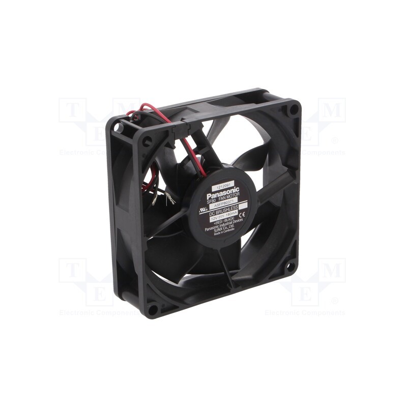 1 pcs x PANASONIC - ASFP80371 - Fan: DC, axial, 12VDC, 80x80x25mm, 70.2m3/h, 30dBA, ball bearing