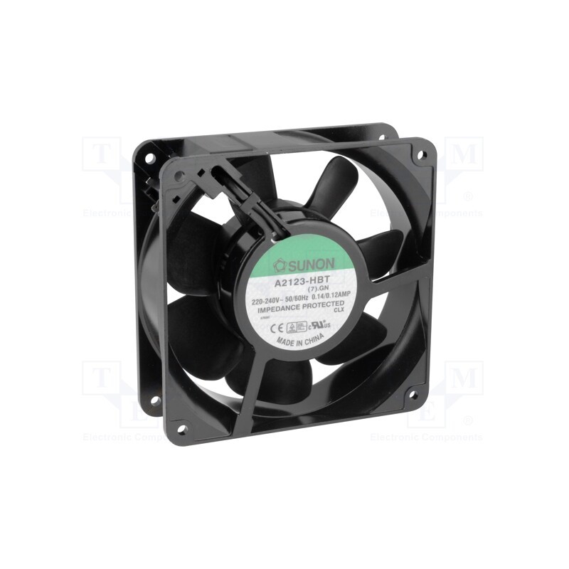 1 pcs x SUNON - A2123HBT.(7).GN - Fan: AC, axial, 230VAC, 120x120x38mm, 210m3/h(±10%), 47dBA, 2700rpm