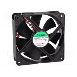 1 pcs x SUNON - EEC0381B3-000U-A99 - Fan: DC, axial, 12VDC, 120x120x38mm, 158m3/h, 37dBA, ball bearing