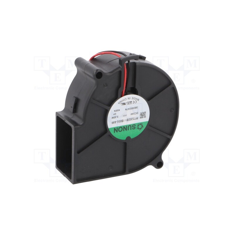 1 pcs x SUNON - PF75302B1-1B00U-A99 - Fan: DC, blower, 24VDC, 75x75x30mm, 26.34m3/h, 42dBA, ball bearing