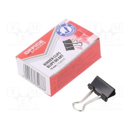 6 pcg x - Binder clip, Size: 19mm, 12pcs.