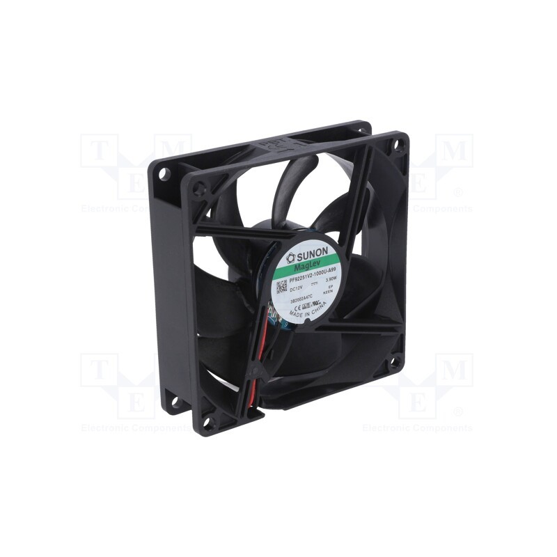 1 pcs x SUNON - PF92251V2-1000U-A99 - Fan: DC, axial, 12VDC, 92x92x25mm, 118.8m3/h, 43.7dBA, Vapo, 4200rpm
