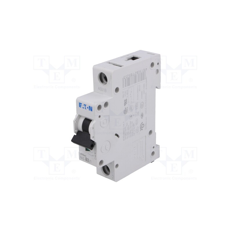 1 pcs x EATON ELECTRIC - FAZ-B3/1 - Circuit breaker, 230/400VAC, Inom: 3A, Poles: 1, Charact: B, 15kA