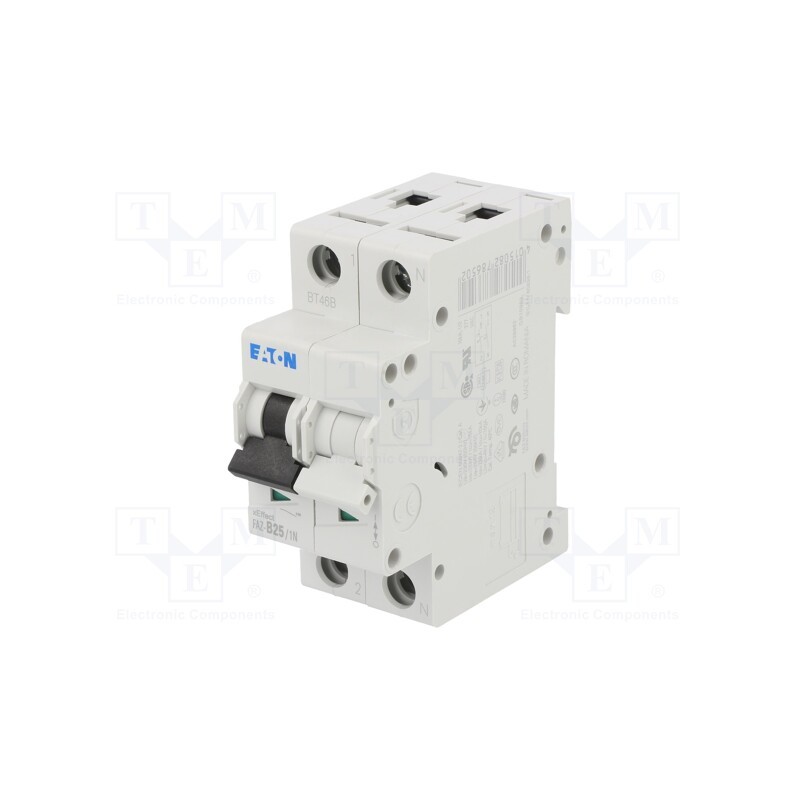1 pcs x EATON ELECTRIC - FAZ-B25/1N - Circuit breaker, 230/400VAC, Inom: 25A, Poles: 1+N, Charact: B, 15kA