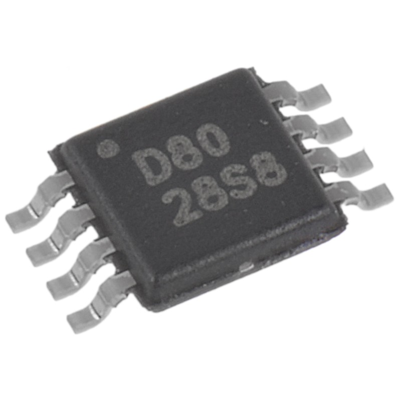 1 pcs - Texas Instruments, DAC 16 bit-, 200ksps, ±0.5%FSR Serial (SPI/QSPI/Microwire), 8-Pin MSOP