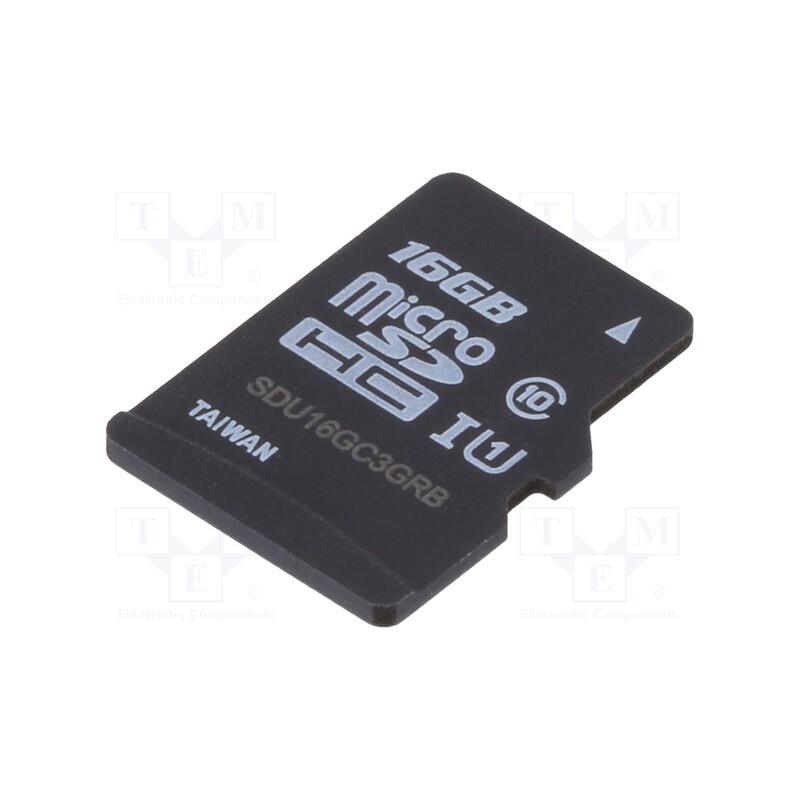 1 pcs x GOODRAM INDUSTRIAL - SDU16GC3GRB-TSH - Memory card, industrial, 3D TLC,microSD, UHS I U1, 16GB, 0÷70°C