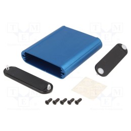 1 pcs x HAMMOND - 1455B802BU - Enclosure: with panel, 1455, X: 71mm, Y: 80mm, Z: 19mm, aluminium