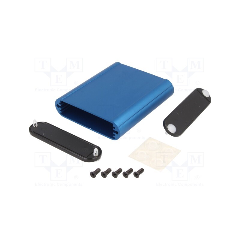 1 pcs x HAMMOND - 1455B802BU - Enclosure: with panel, 1455, X: 71mm, Y: 80mm, Z: 19mm, aluminium