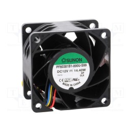 1 pcs x SUNON - PF60381B1-000U-S99 - Fan: DC, axial, 12VDC, 60x60x38mm, 102.96m3/h, 61.2dBA, Len: 300mm