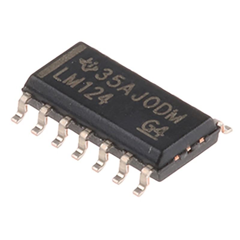 5 pcs - LM124DR Texas Instruments, Op Amp, 1.2MHz, 5 - 28 V, 14-Pin SOIC