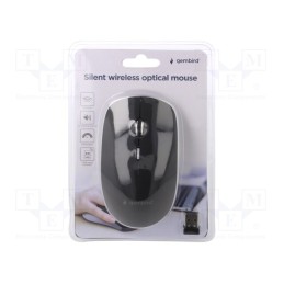 1 pcs x GEMBIRD - MUSW-4BS-01 - Optical mouse, black, USB A, wireless, 10m, No.of butt: 4