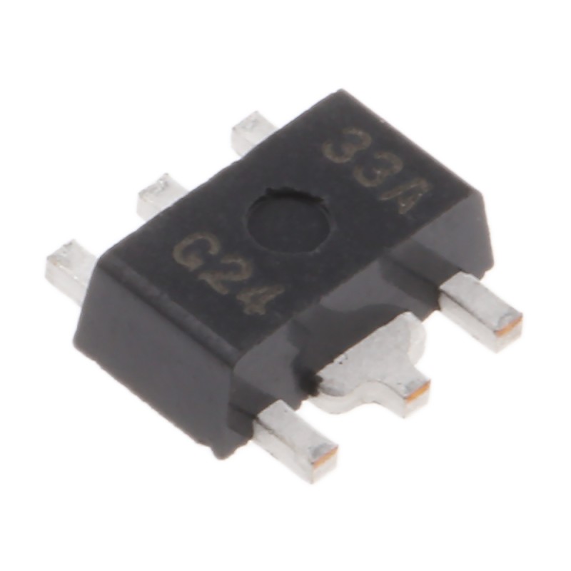 50 pcs - Nisshinbo Micro Devices NJM2370U1-33, 1 Low Dropout Voltage, Voltage Regulator 180mA, 3.3 V 6-Pin, SOT-89