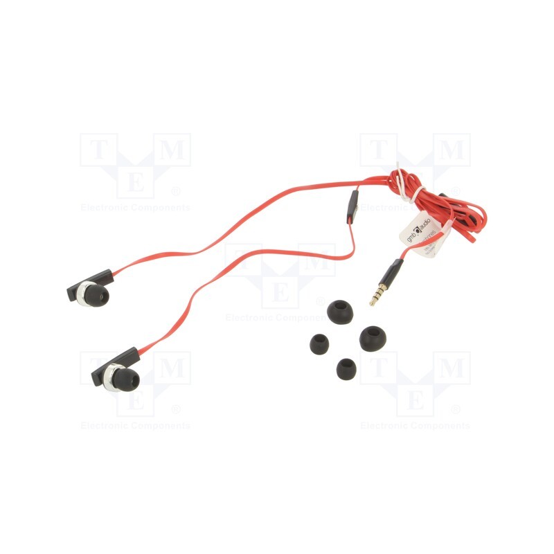 1 pcs x GEMBIRD - MHS-EP-OPO - Headphones with microphone, black,red, Jack 3,5mm, in-ear, 1.2m