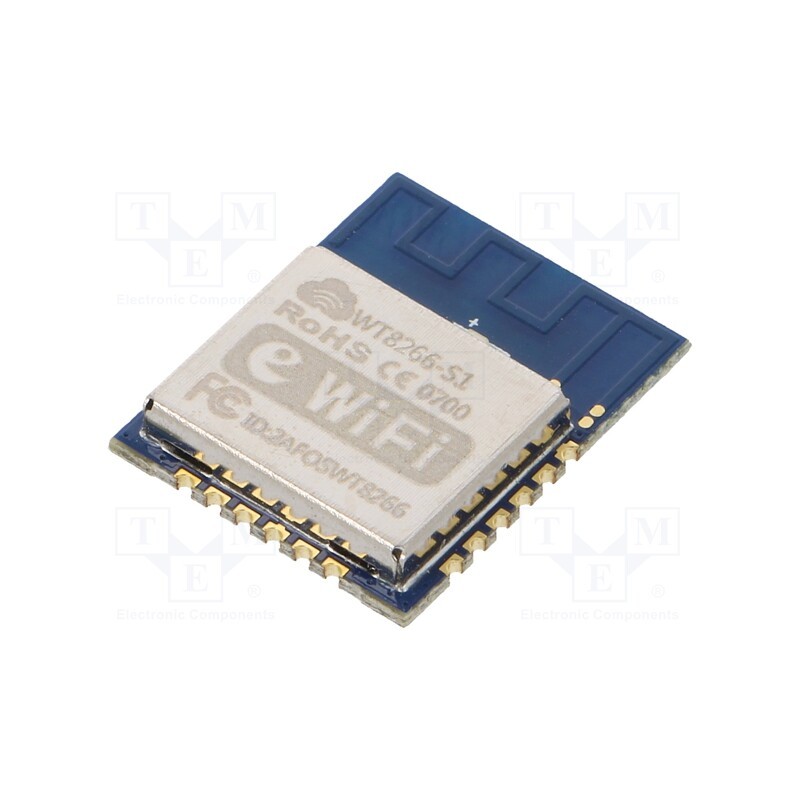 1 pcs x WIRELESS-TAG - WT8266-S1-HQ - Module: WiFi, FTP,HTTP,IPv4,TCP,UDP, SMD, 18.6x15x0.8mm