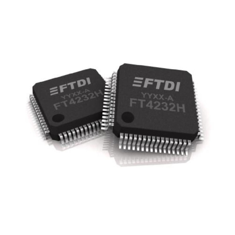 50 pcs - FTDI Chip FT4232HQ-REEL, USB Controller, 12Mbps, 3.3 V, 64-Pin QFN
