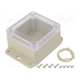 1 pcs x HAMMOND - RP1065BFC - Enclosure: multipurpose, X: 80mm, Y: 85mm, Z: 55mm, with fixing lugs