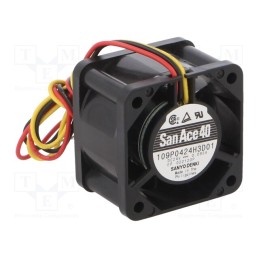 1 pcs x SANYO DENKI - 109P0424H3D01 - Fan: DC, axial, 24VDC, 40x40x28mm, 19.2m3/h, 37dBA, ball bearing