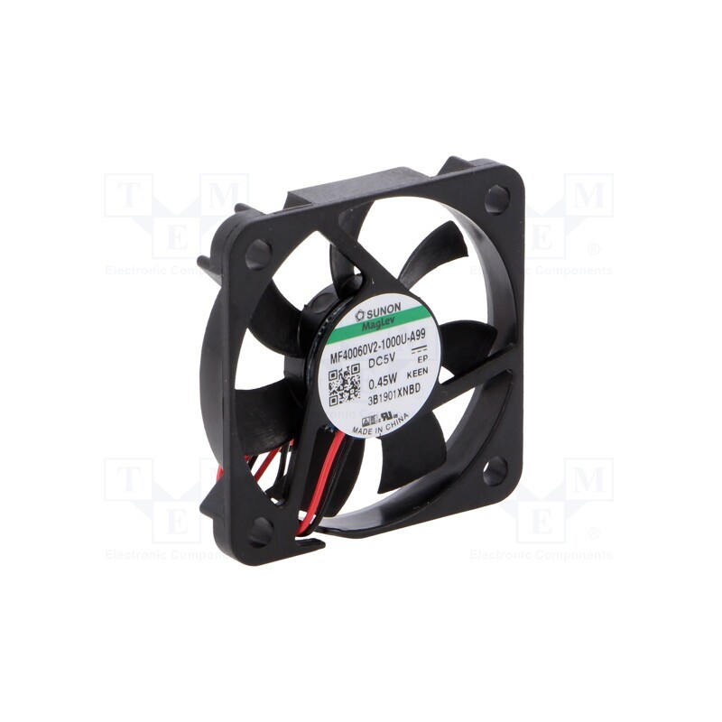 1 pcs x SUNON - MF40060V2-1000U-A99 - Fan: DC, axial, 5VDC, 40x40x6mm, 9.3m3/h, 25.3dBA, Vapo, 6000rpm
