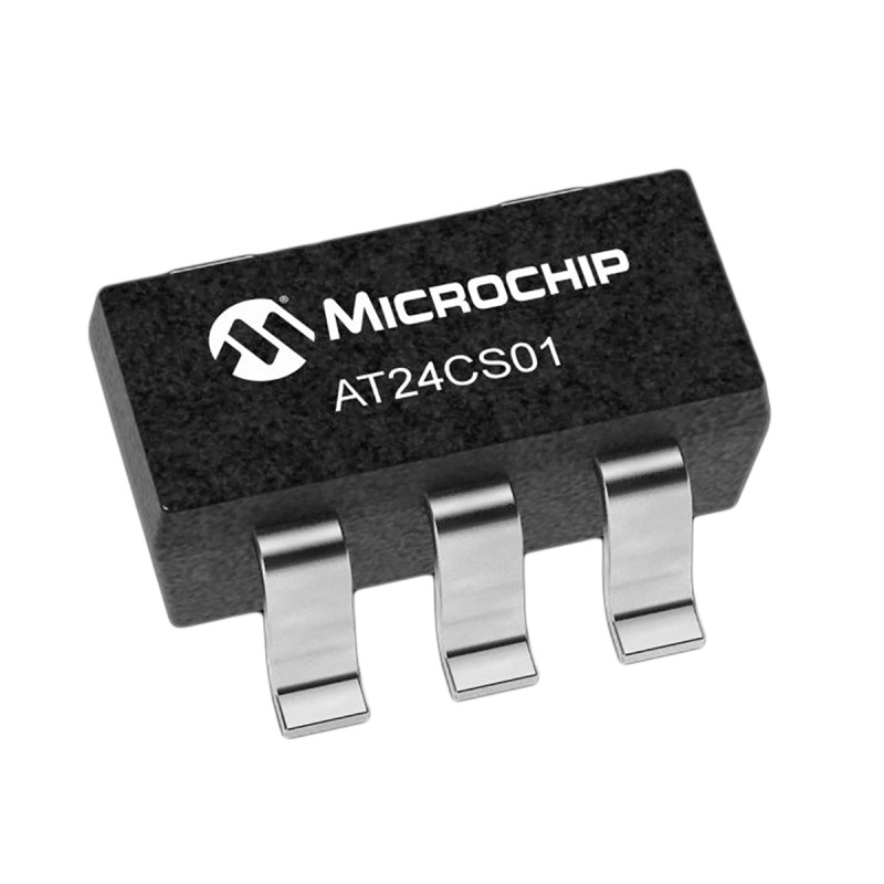 100 pcs - Microchip AT24CS01-STUM-T, 1kbit EEPROM Memory Chip, 550ns 5-Pin SOT-23-5 Serial-2 Wire, Serial-I2C