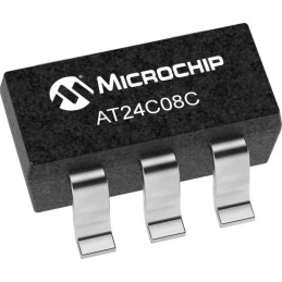 50 pcs - Microchip AT24C08C-STUM-T, 8kbit Serial EEPROM Memory, 450ns 5-Pin SOT-23-5 Serial-2 Wire, Serial-I2C