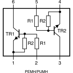 100 pcs - Nexperia PIMN31,115 Dual NPN Digital Transistor, 500 mA, 50 V, 6-Pin SOT-457 (SC-74)